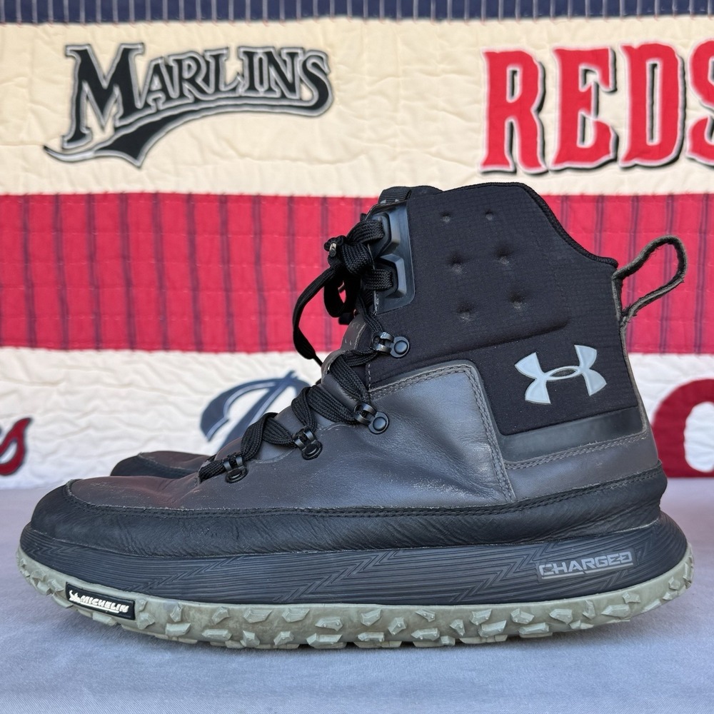 Size 12 - Under Armour Boots Fat Tire Govie Black‎ Michelin 1299193-100 Mens